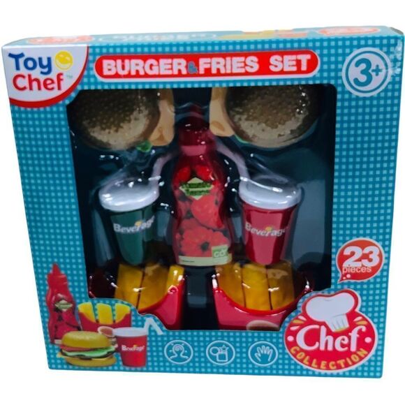 Toy Chef Burger & Fries Play Food Set - Picture 2 of 7